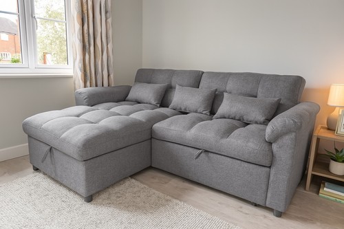 Bubble corner sofa bed grey - sofa,