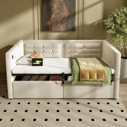 Upholstered sofa bed 90x190cm - upholstered,