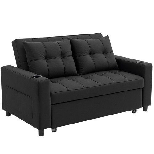 Homcom seater pull out sofa - pull,