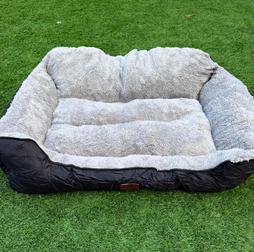 Grey plush bolster sofa dog - plush,