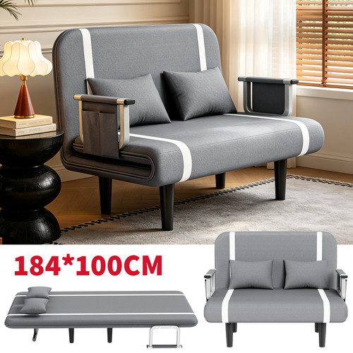 Double fabric sofa bed - fabric,