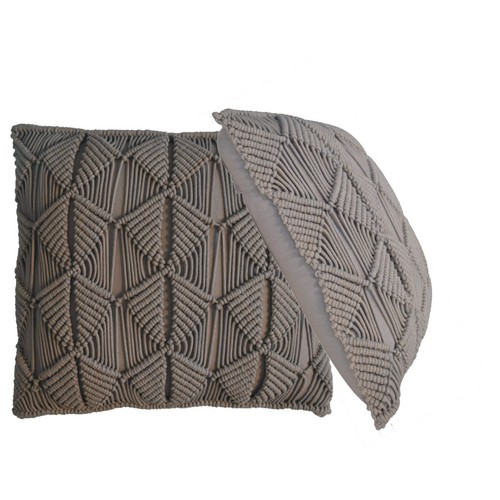 Esmi grey hand woven cushion - esmi,
