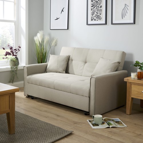 Beige fabric sofa - beige,