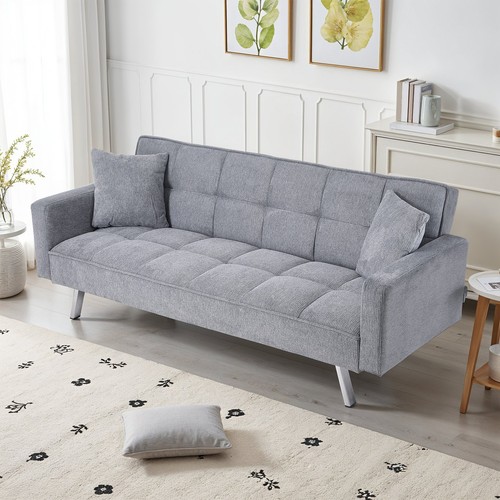 Grey fabric sofa bed seater - 3,