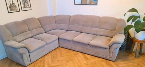 Grey fabric corner sofa with - corner,