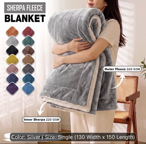 Double sided sherpa - sided, fleece