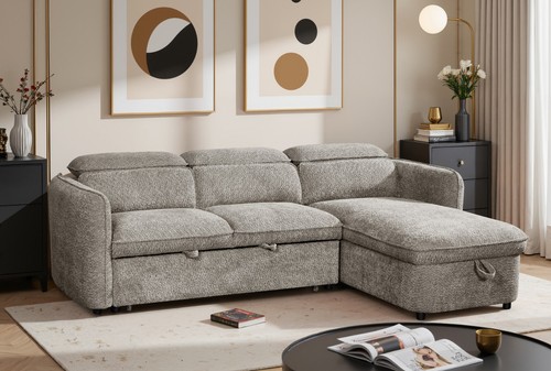 Corner sofa bed - shape, with