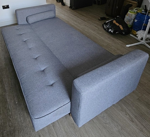 Grey fabric convertible sofa - grey,