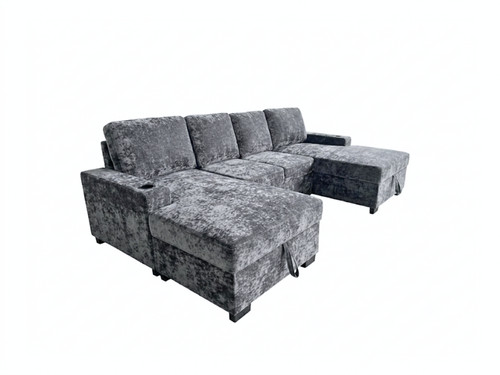 Large grey chenille corner - grey,