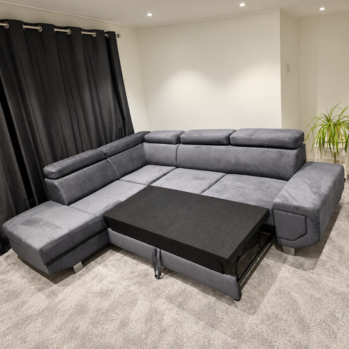 Arctic grey corner sofa bed - sofa,