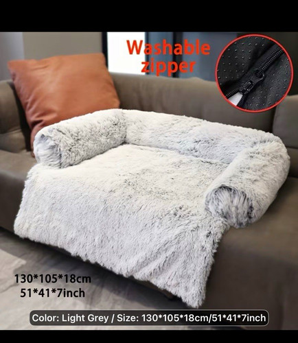 Light grey faux fur - light,