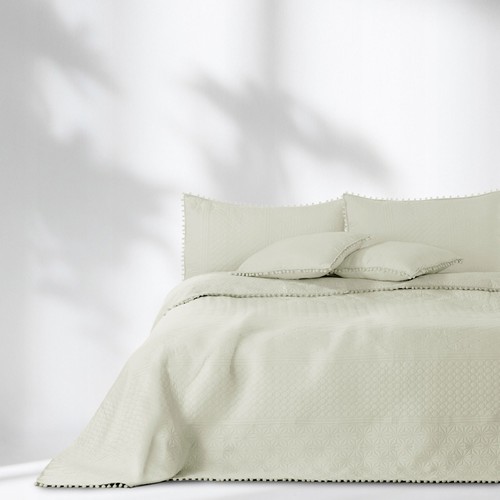 Cream quilted sofa throw - cream,