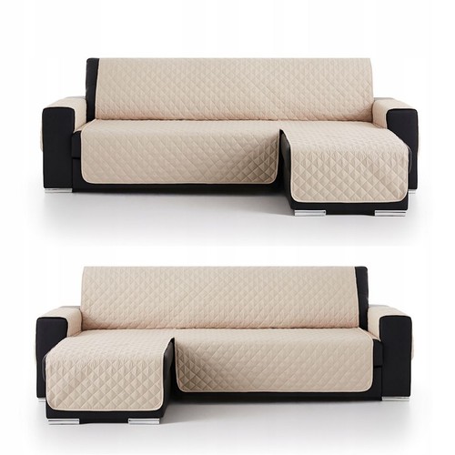 Beige quilted sofa cover - beige,