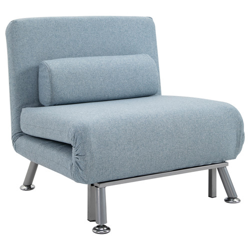 Blue folding single sofa bed - single,