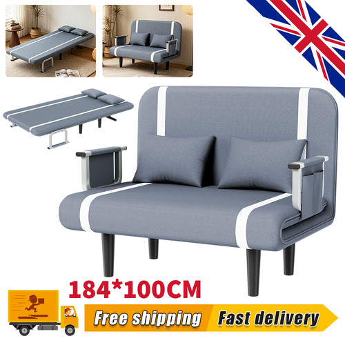 Double fabric sofa bed - fabric,